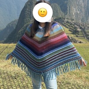 Peruvian alpaca wool poncho